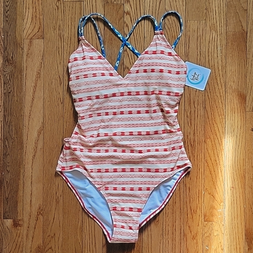 Indigo Rein Red and White One Piece Swimsuit